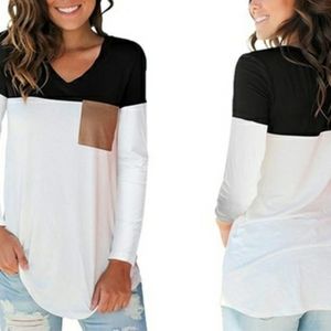 Leo Rosi Women's Holly Colorblock Top S-2X Black